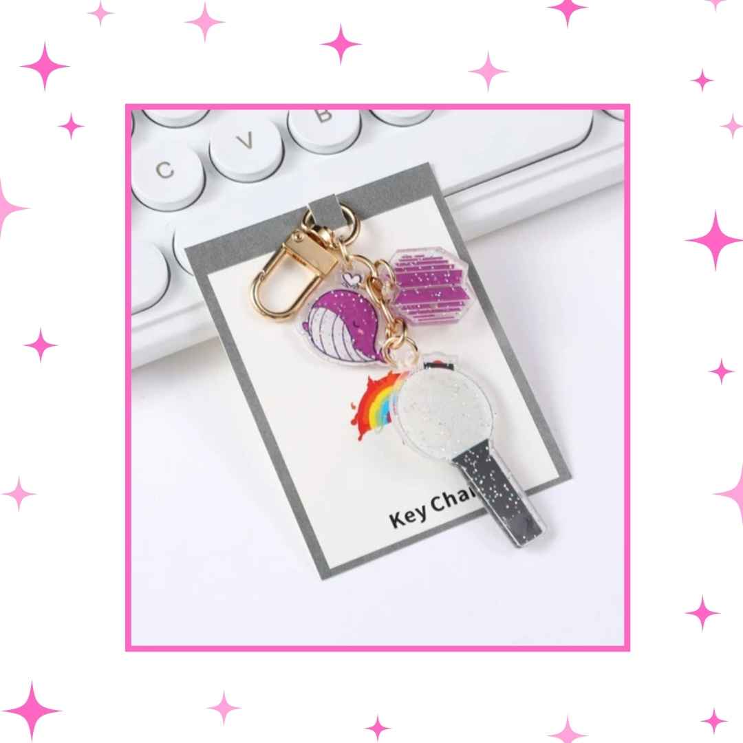 Glitter Lighsticks Keychains